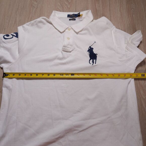 Polo Ralph Lauren Polo Shirt Mens XL White Big Pony 3 Sleeve Patch Embroidered - Picture 7 of 10